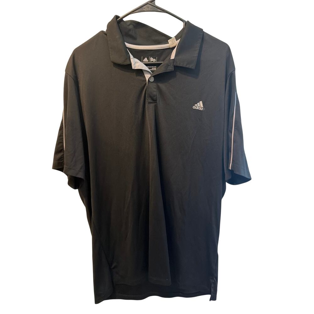 ⭐️ Men’s Adidas Black Dri Fit Polo Shirt Size XL Golf Casual Athleisure